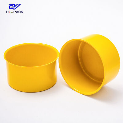 Easy Open Food Tin Packaging Tuna / Chicken Yellow Round Tin Cans