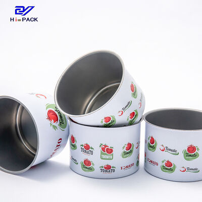 Food Grade Round Tin Canister D65*48.5mm Beef Can Customized